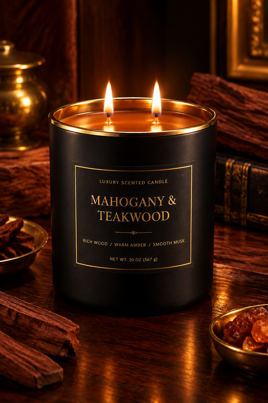 Vela de madera de teca y caoba