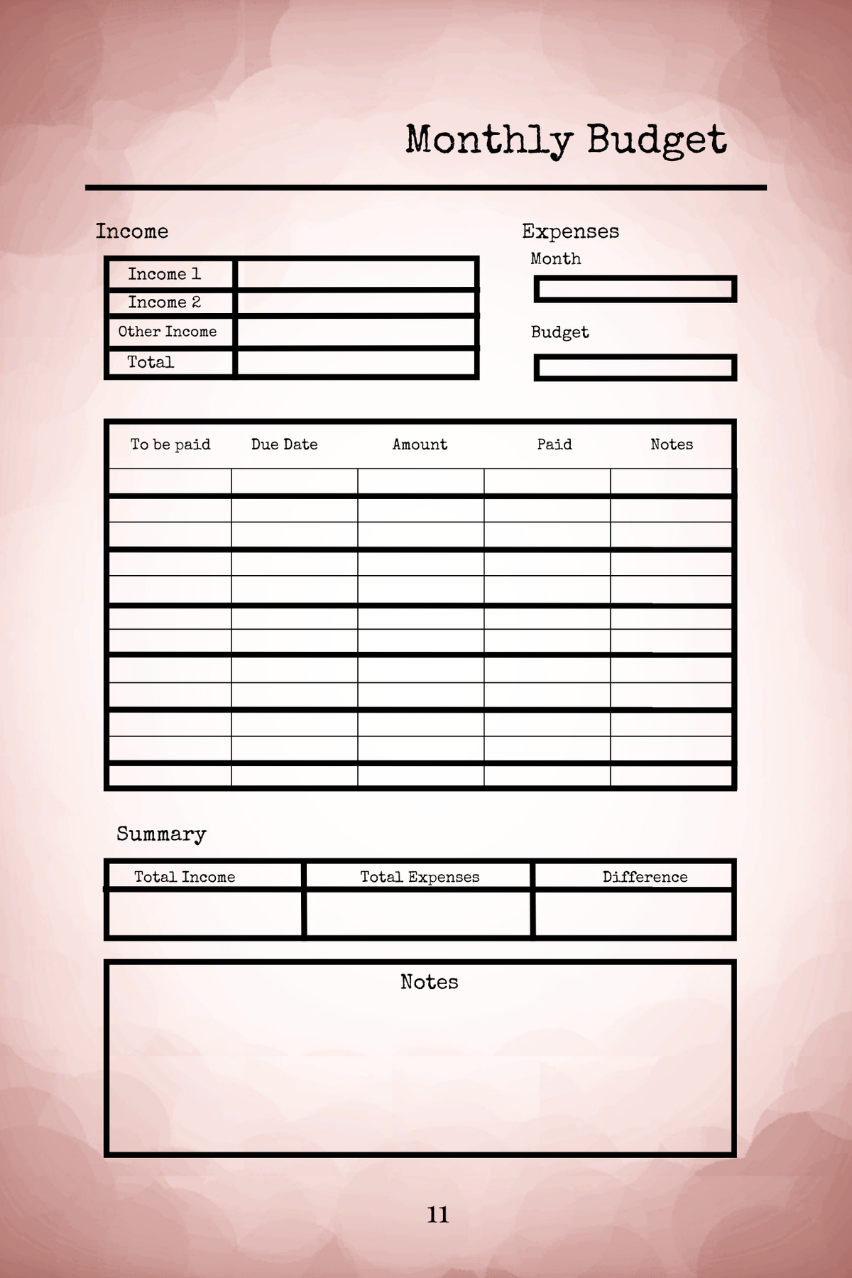 Be the BOSS - Financial Planner & Journal