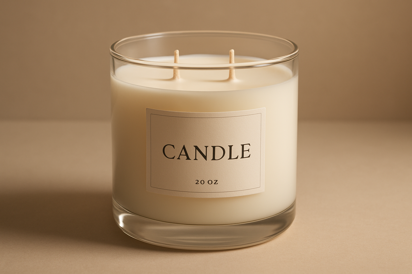 20 oz double wick candle in white