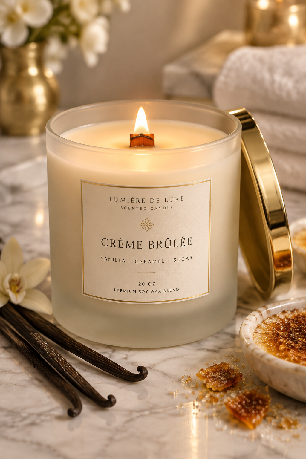 Vela de crema brulée 