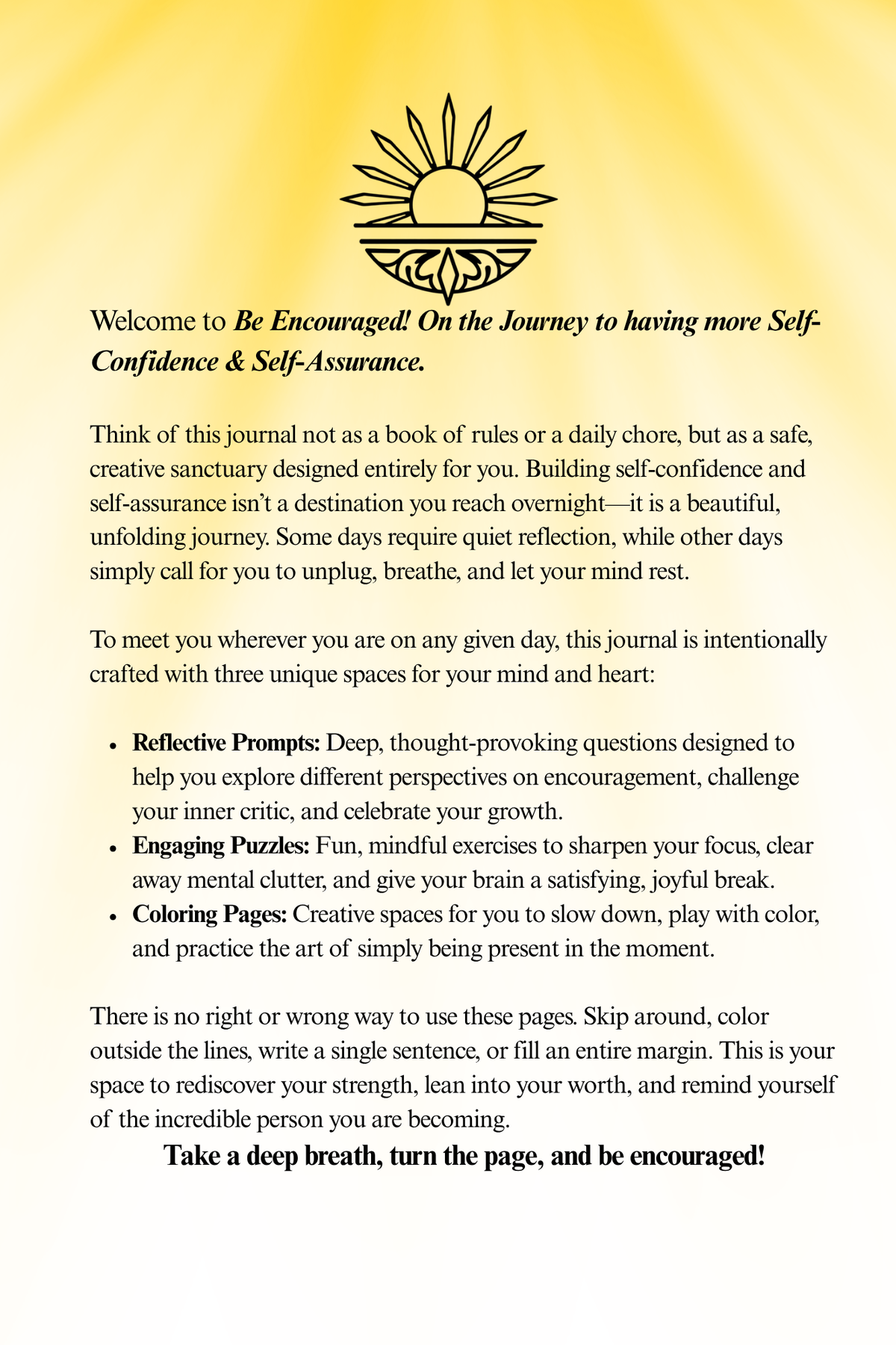 Be Encouraged! On the Journey to more Self-Confidence & Self-Assurance