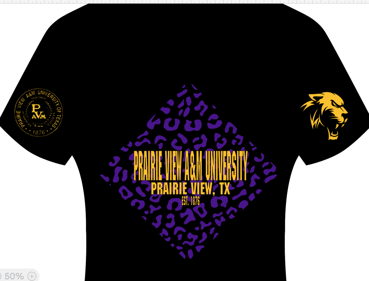 Prairie View Panther Print T Shirt