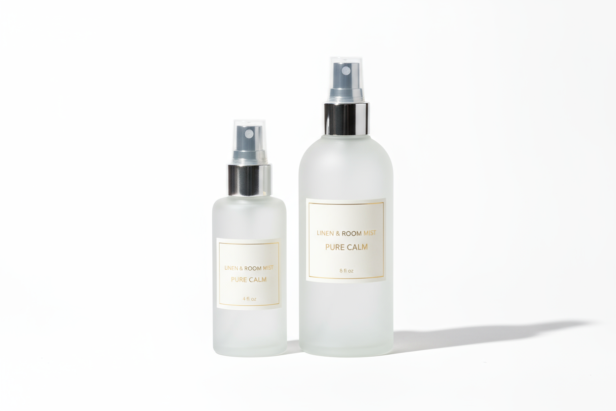 create 4 oz and 8 oz linen sprays in elegant bottles