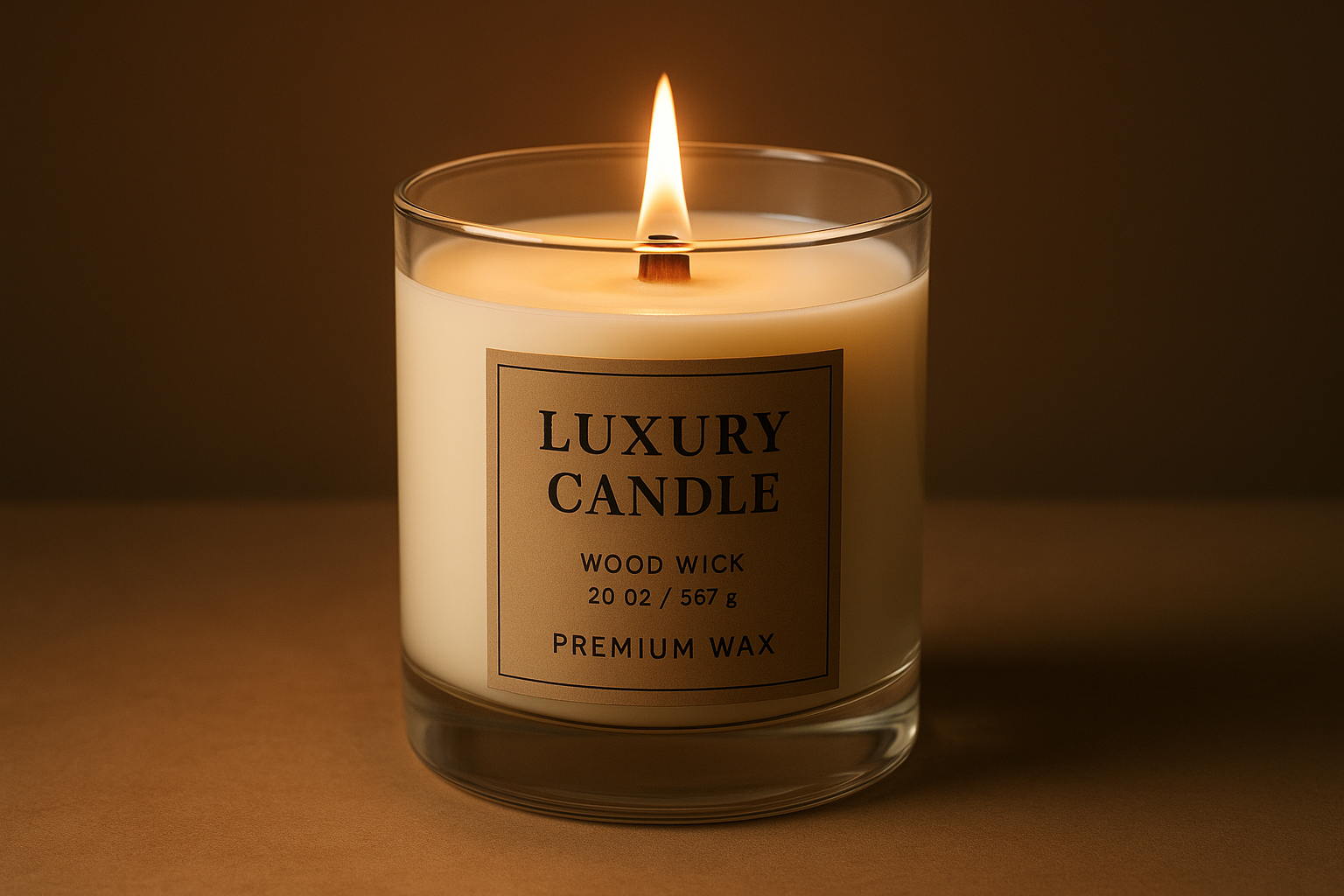 luxury 20 oz wood wick candle